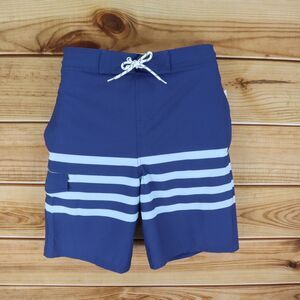 Dip‎ Board Shorts Mens Size M Blue Striped Stretch Waist Drawstring Pockets NWT